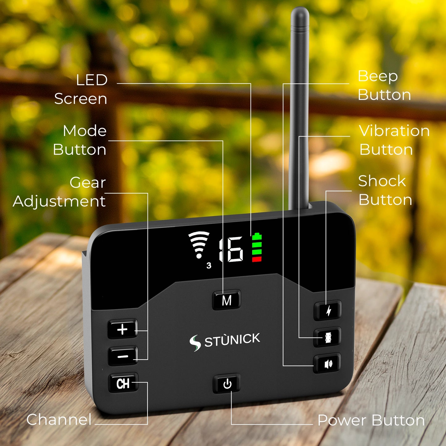 STÙNICK SC-1 Dog Bark Collar Rechargeable & Beep Vibration Shock