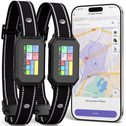 STÙNICK SF1 GPS Wireless Dog Fence with App 2-in-1 Fence & Dog Training Collar